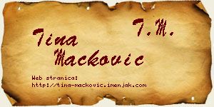 Tina Mačković vizit kartica